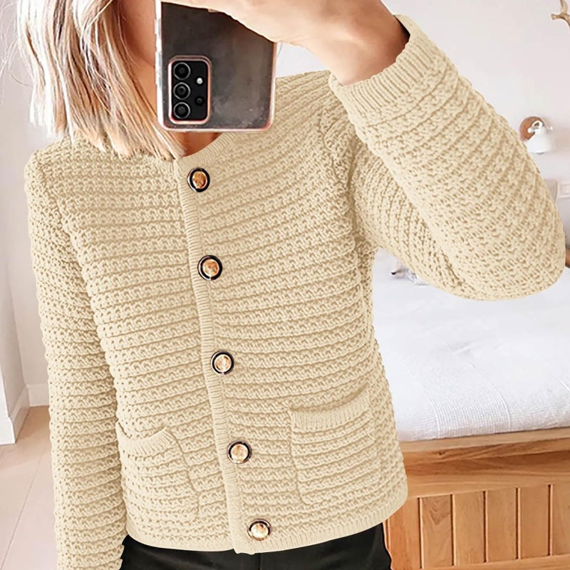 🍂Fall Specials🍂Cropped Button-Up Cardigan Sweater-2
