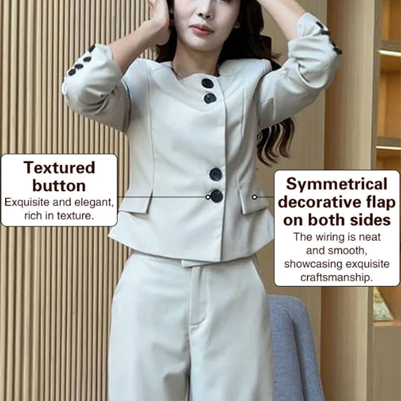 🔥HOT Sale🔥Comfortable Blazer and High Waist Pants Two-Piece Set-2