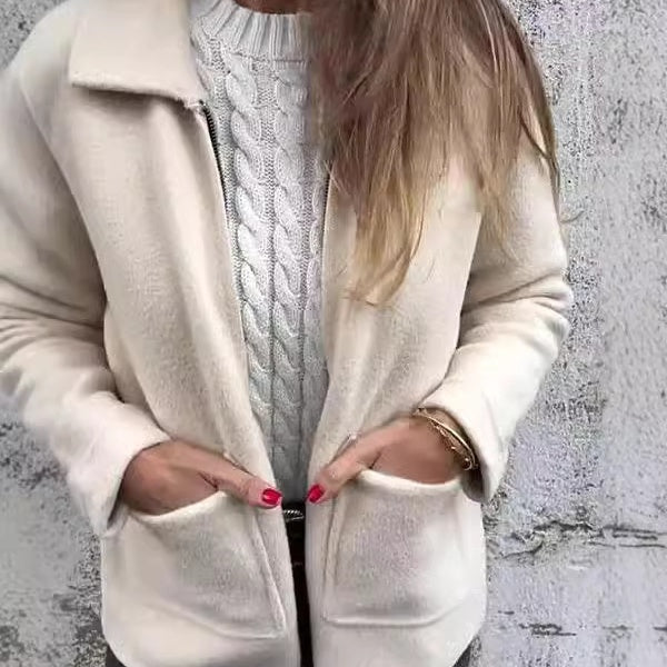🖤Early Black Friday Sale:50% OFF🎉Women's Knitted Zipper Coat With Pockets-1