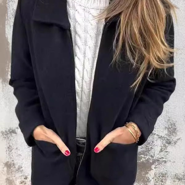 🖤Early Black Friday Sale:50% OFF🎉Women's Knitted Zipper Coat With Pockets-2
