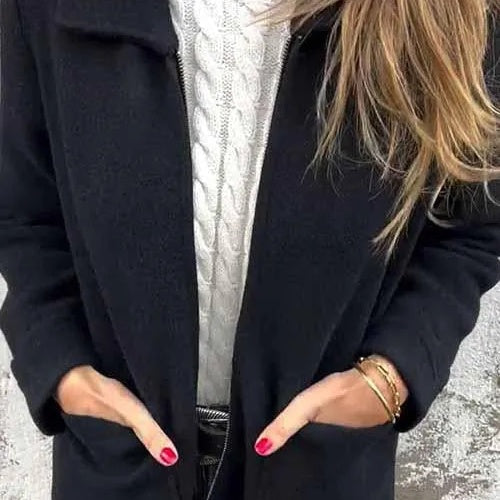 🖤Early Black Friday Sale:50% OFF🎉Women's Knitted Zipper Coat With Pockets-5