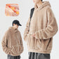 Men's Solid Color Thickened Loose Fuzzy Hooded Sweatshirt-2