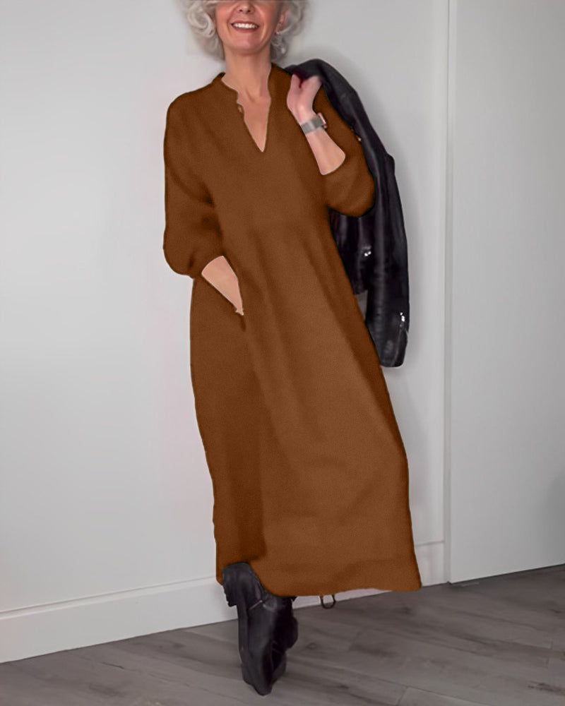 🔥HOT Sale🔥V-neck Elegant Long Sleeve Dress-6