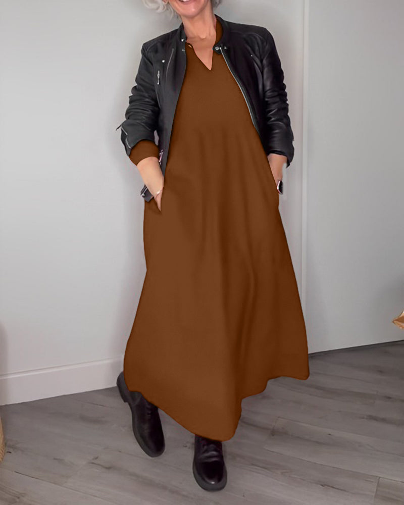 🔥HOT Sale🔥V-neck Elegant Long Sleeve Dress-7