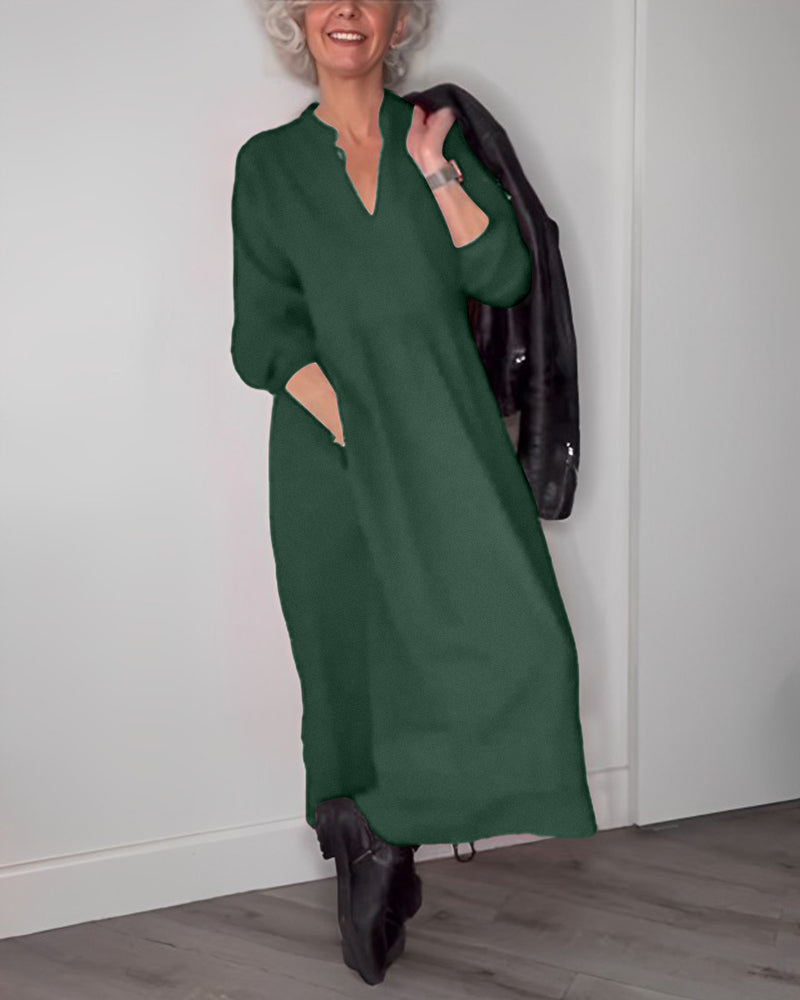 🔥HOT Sale🔥V-neck Elegant Long Sleeve Dress-10