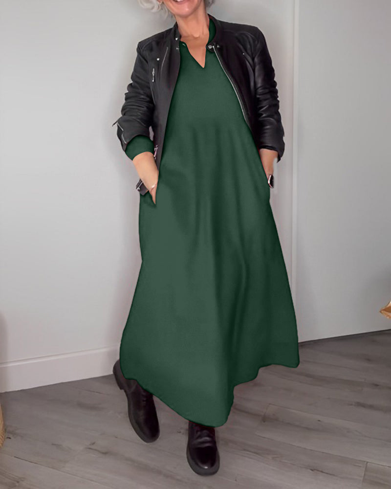 🔥HOT Sale🔥V-neck Elegant Long Sleeve Dress-9