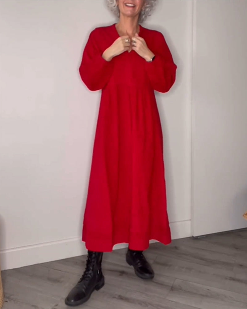 🔥HOT Sale🔥V-neck Elegant Long Sleeve Dress-11