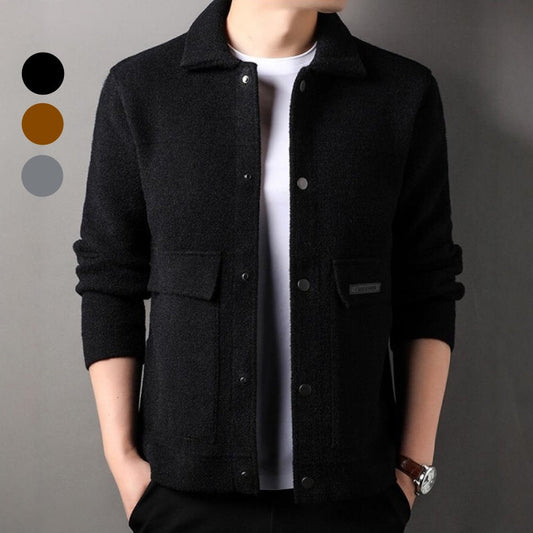 🔥Hot sale🔥Winter Men's Trendy Solid Color Lapel Short Coat