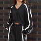 V-Neck Sweatshirt & Wide-Leg Pants 2-Piece Set-4