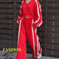 V-Neck Sweatshirt & Wide-Leg Pants 2-Piece Set-6