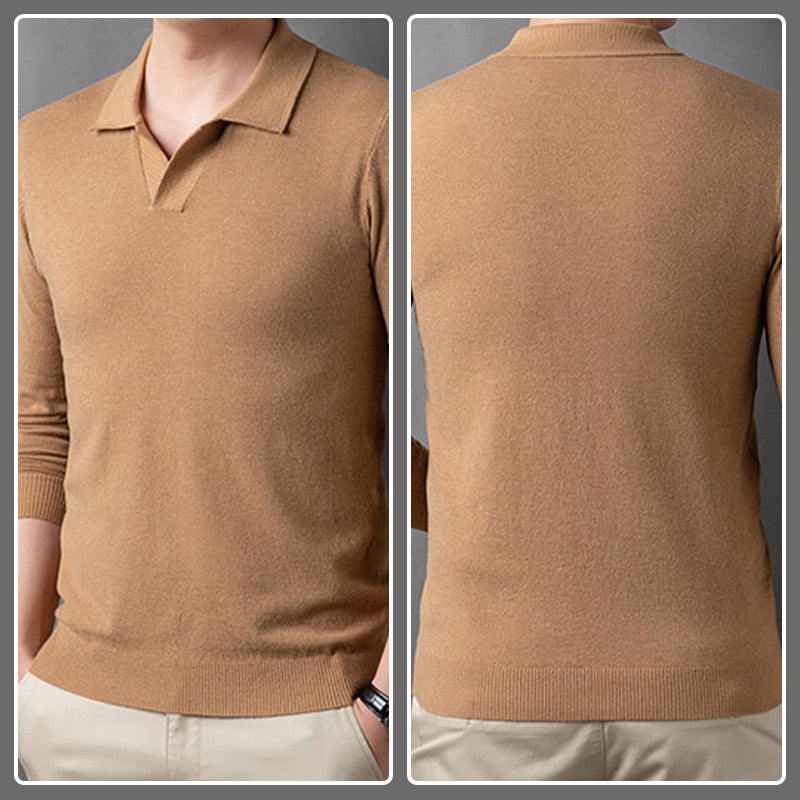 ⏳Limited Sale 49% OFF🌸Men's Soft Pullover Sweater with Lapel Collar-2