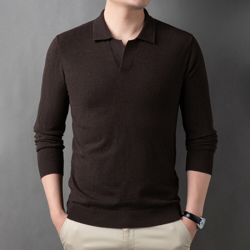 ⏳Limited Sale 49% OFF🌸Men's Soft Pullover Sweater with Lapel Collar-4