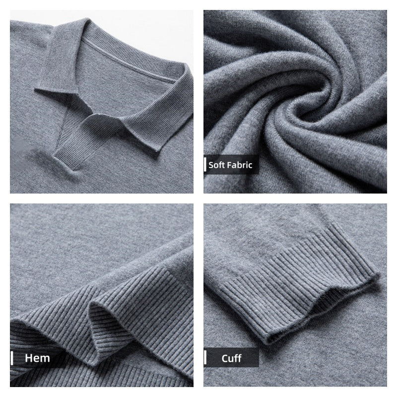 ⏳Limited Sale 49% OFF🌸Men's Soft Pullover Sweater with Lapel Collar-6