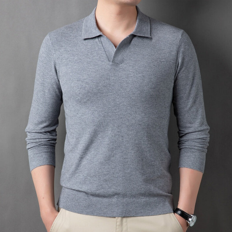 ⏳Limited Sale 49% OFF🌸Men's Soft Pullover Sweater with Lapel Collar-10