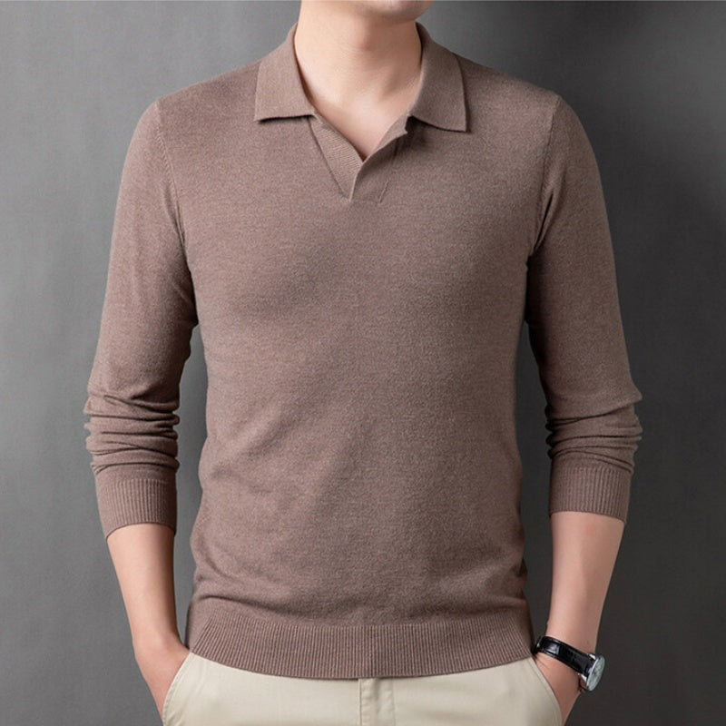 ⏳Limited Sale 49% OFF🌸Men's Soft Pullover Sweater with Lapel Collar-9