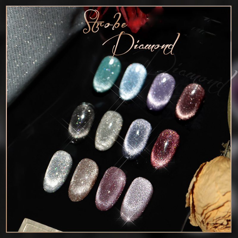 Laser Diamond Cat Eye Nail Polish 🔥【＄25.99 Take away 12 colors】-3