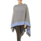 ✨New Arrival✨Women's Elegant Color Block Poncho Wrap for Fall & Winter-5