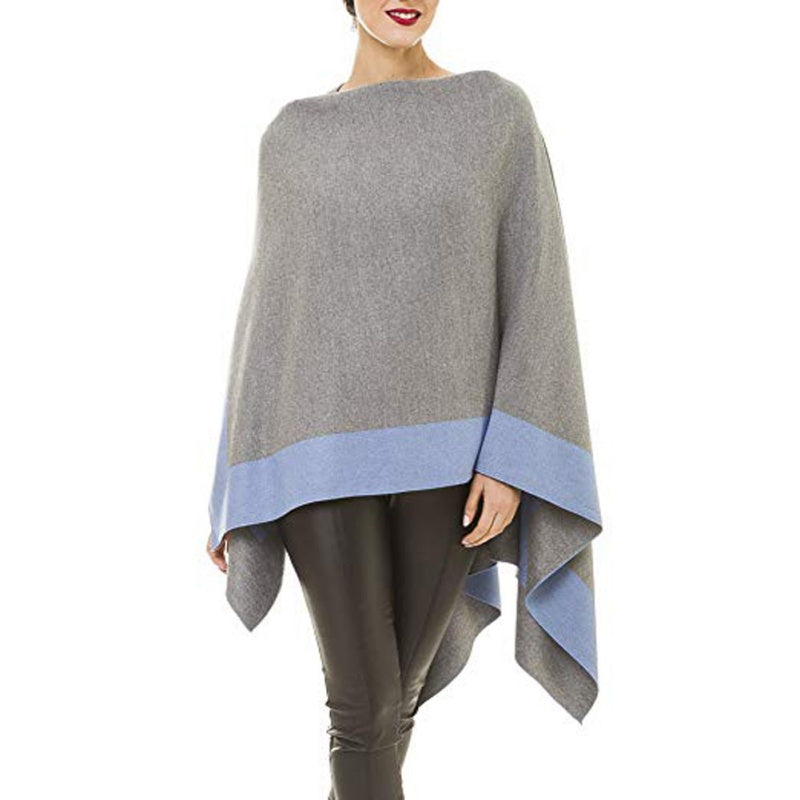 ✨New Arrival✨Women's Elegant Color Block Poncho Wrap for Fall & Winter-5