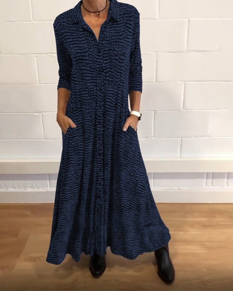⏳Limited Sale 50% OFF🌸Elegant Slim Lapel Pocket Dress-8