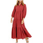 ⏳Limited Sale 42% OFF🌸Women's Plus Size Casual Lapel Long Dress-4