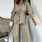 ✨New Arrival✨Button-Down Top & Loose-Fit Pants Set-10