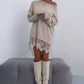 🍂Fall Hot Sale🌸Lace Trim Split Loose Fit Mid-Length Sweatshirt-3