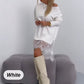 🍂Fall Hot Sale🌸Lace Trim Split Loose Fit Mid-Length Sweatshirt-9