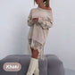 🍂Fall Hot Sale🌸Lace Trim Split Loose Fit Mid-Length Sweatshirt-10