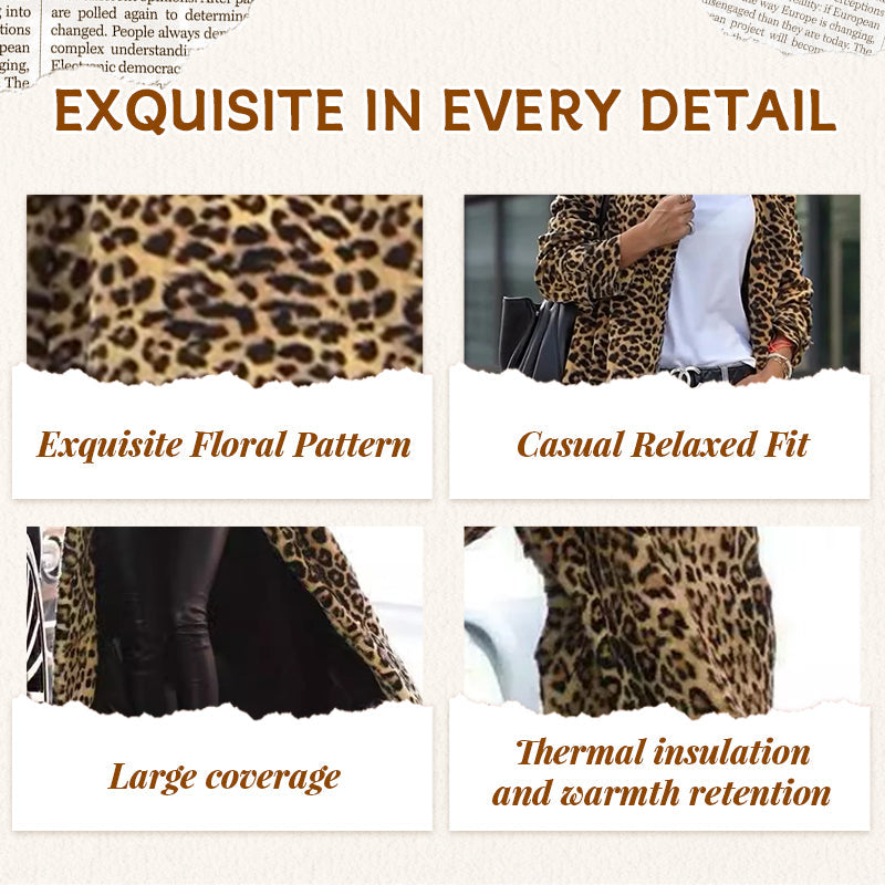 ✨New Arrival✨Women's Leopard Print Faux Fur Maxi Coat-5