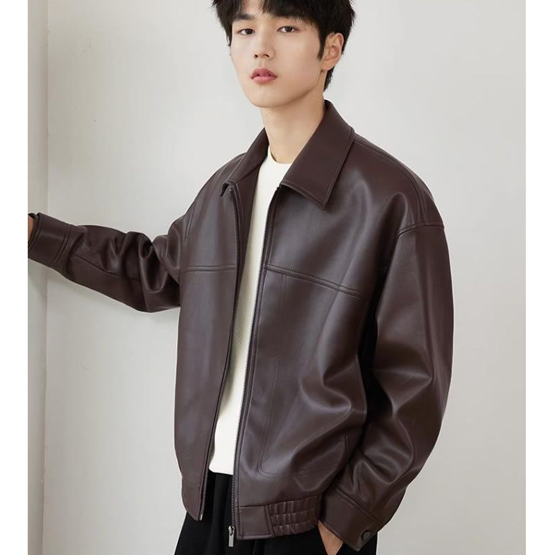 ✨New Arrival✨Men's PU Leather Lapel Jacket-1