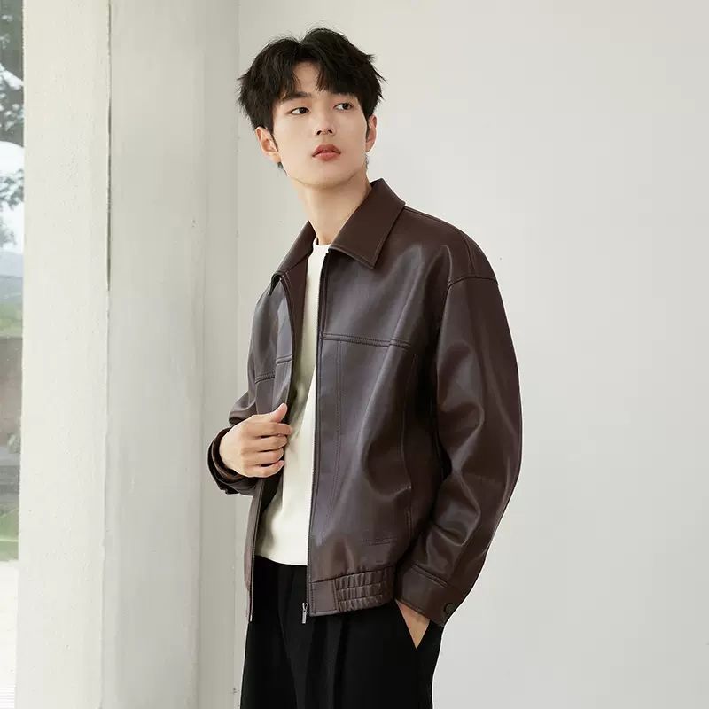 ✨New Arrival✨Men's PU Leather Lapel Jacket-6