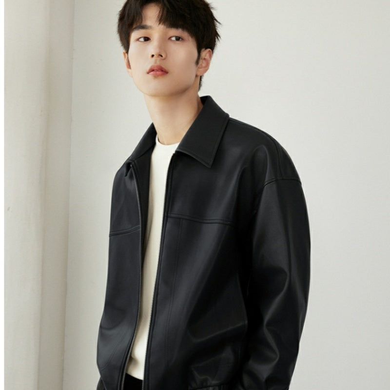 ✨New Arrival✨Men's PU Leather Lapel Jacket-8