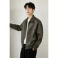 ✨New Arrival✨Men's PU Leather Lapel Jacket-9
