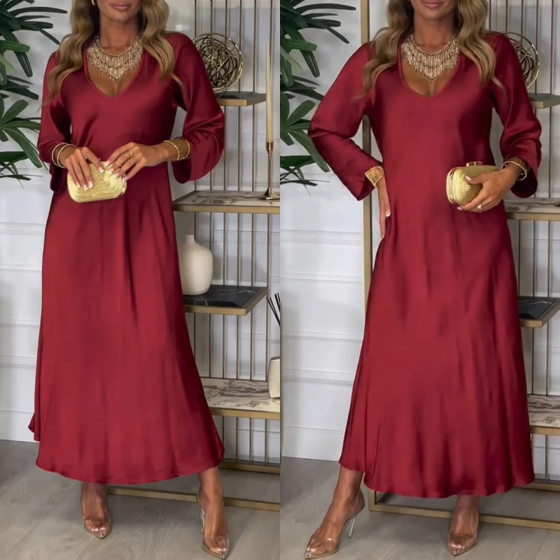 🔥Limited Time 50% Off 🔥Elegant Glossy Maxi Dress-1
