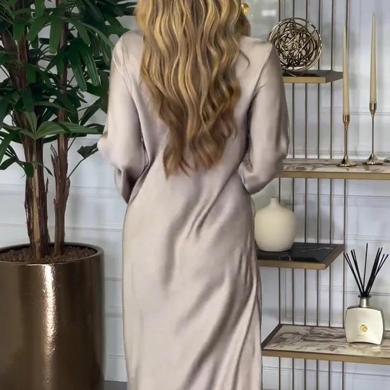 🔥Limited Time 50% Off 🔥Elegant Glossy Maxi Dress-3