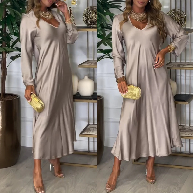 🔥Limited Time 50% Off 🔥Elegant Glossy Maxi Dress-2