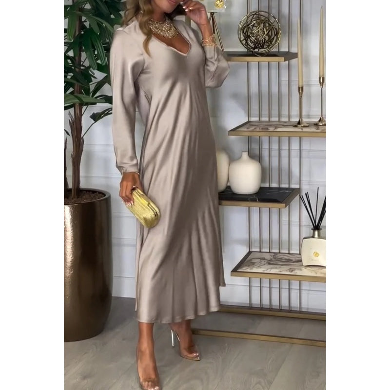 🔥Limited Time 50% Off 🔥Elegant Glossy Maxi Dress-4