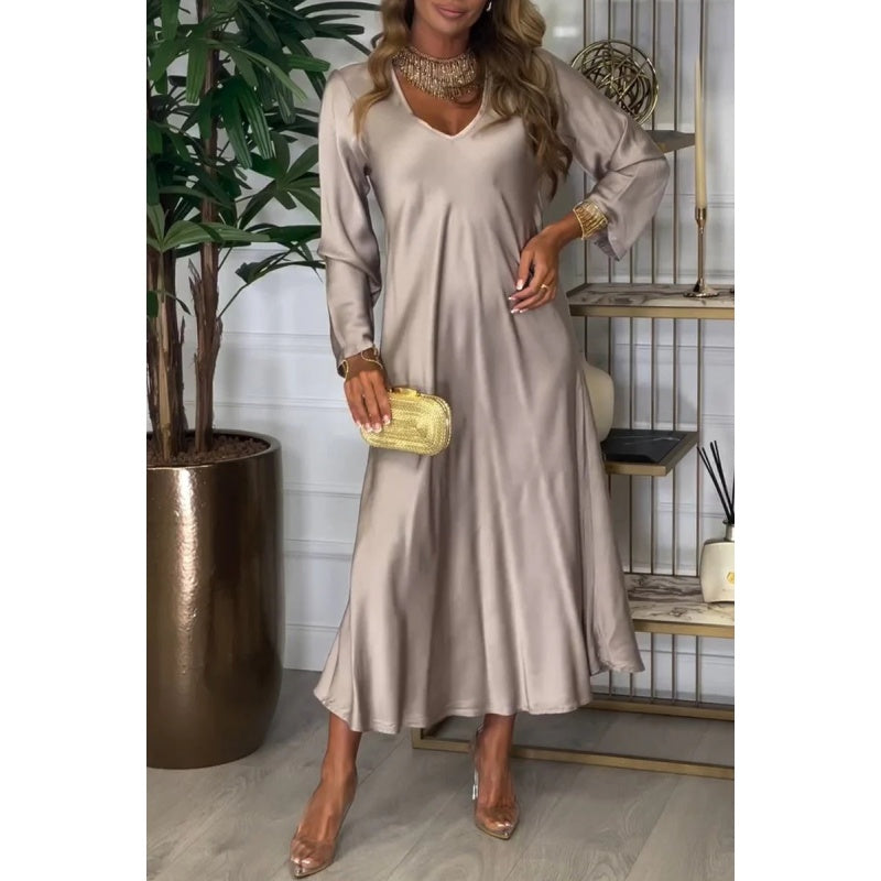 🔥Limited Time 50% Off 🔥Elegant Glossy Maxi Dress-5