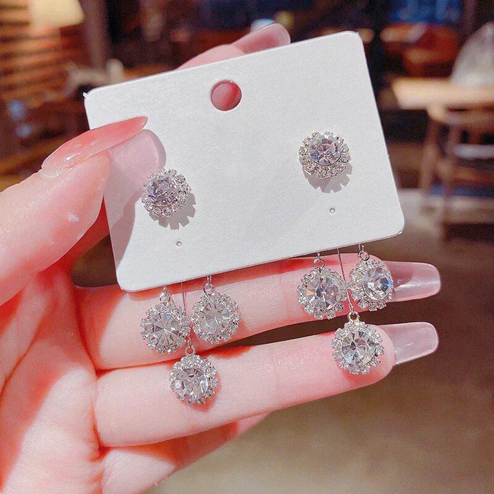 🎊Christmas sale - 61% Off🎊Jolieaprile 2024 Zircon Round Petal Earrings-1