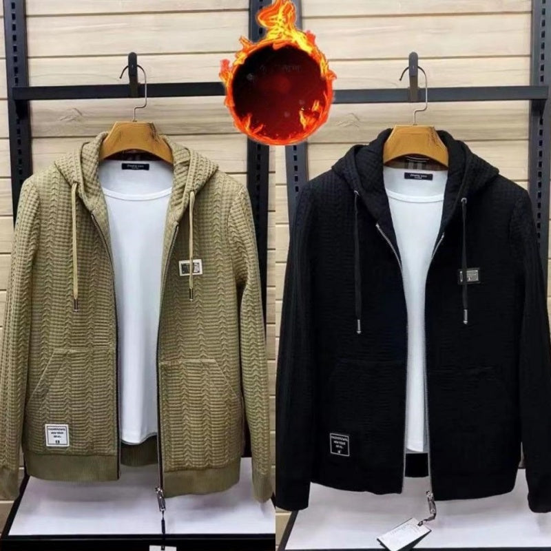 ✨New Arrival✨Men's Hooded Casual Knitted Zipper Jacket（50% OFF）-1