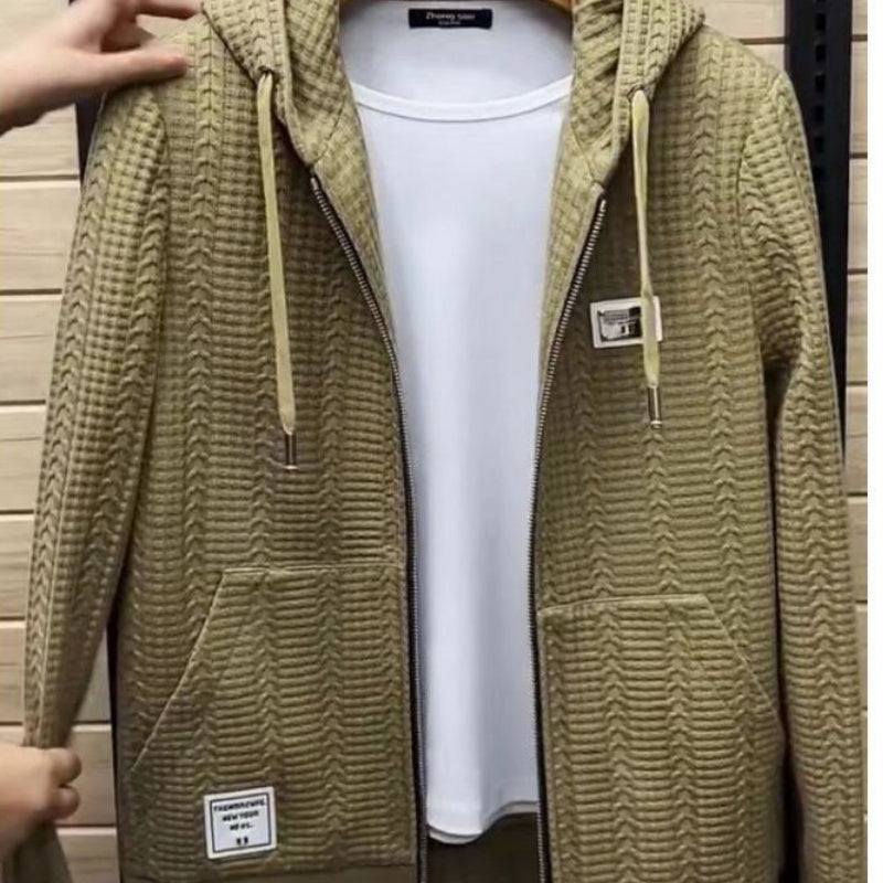 ✨New Arrival✨Men's Hooded Casual Knitted Zipper Jacket（50% OFF）-4