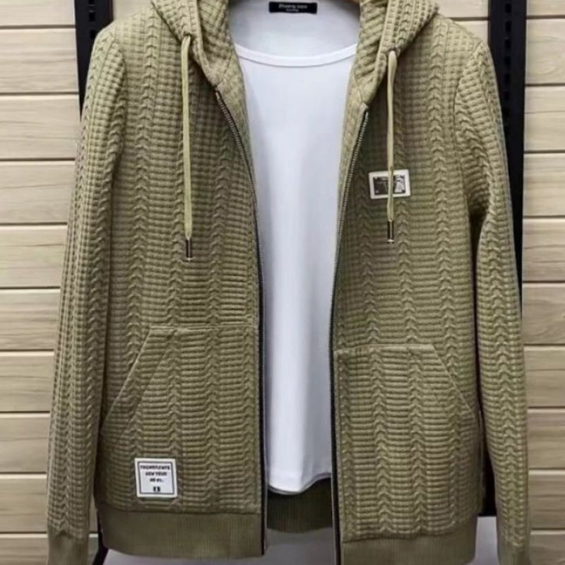 ✨New Arrival✨Men's Hooded Casual Knitted Zipper Jacket（50% OFF）-5