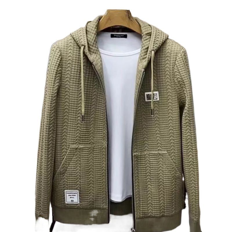 ✨New Arrival✨Men's Hooded Casual Knitted Zipper Jacket（50% OFF）-3