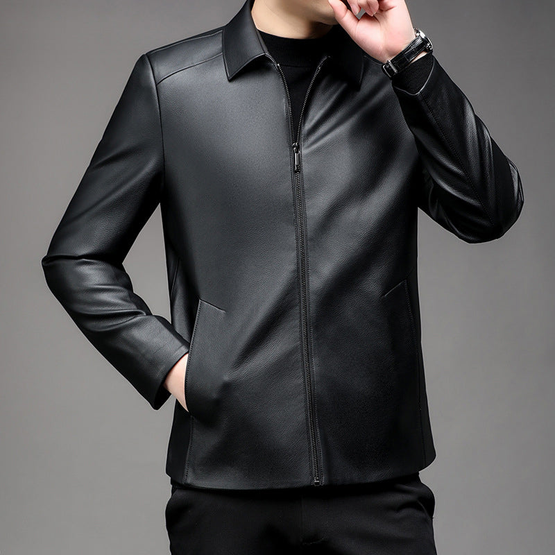 🔥Limited Time 40% OFF🔥Men's Casual Business Lapel PU Leather Jacket-3