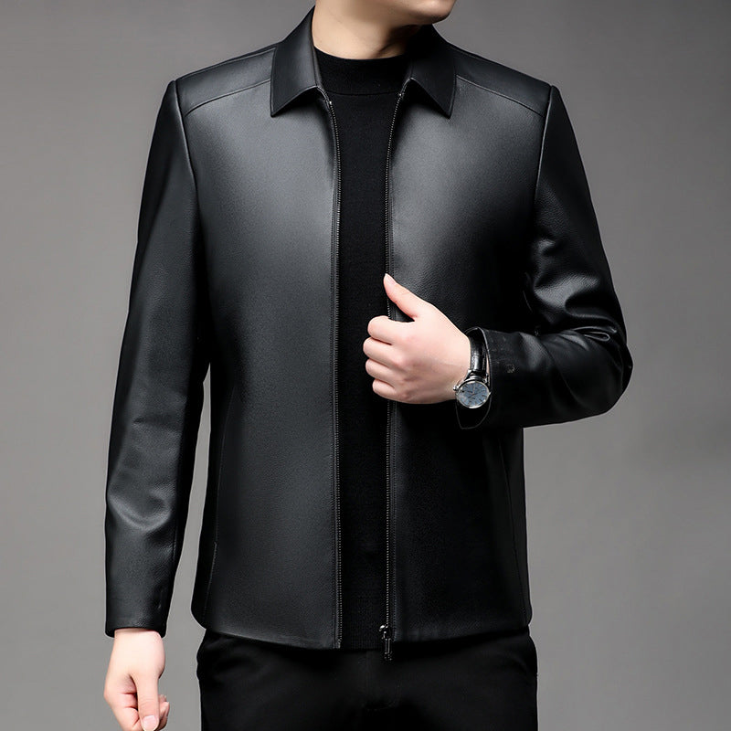 🔥Limited Time 40% OFF🔥Men's Casual Business Lapel PU Leather Jacket-1