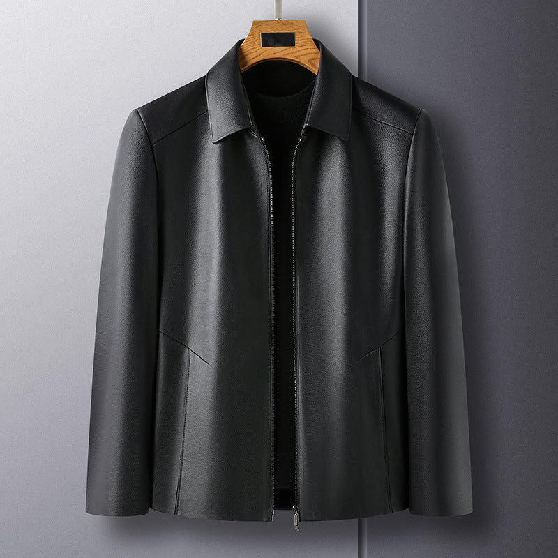 🔥Limited Time 40% OFF🔥Men's Casual Business Lapel PU Leather Jacket-4