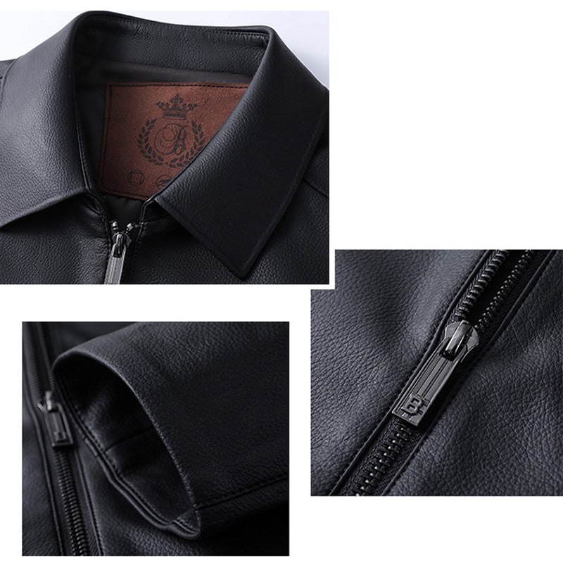 🔥Limited Time 40% OFF🔥Men's Casual Business Lapel PU Leather Jacket-6