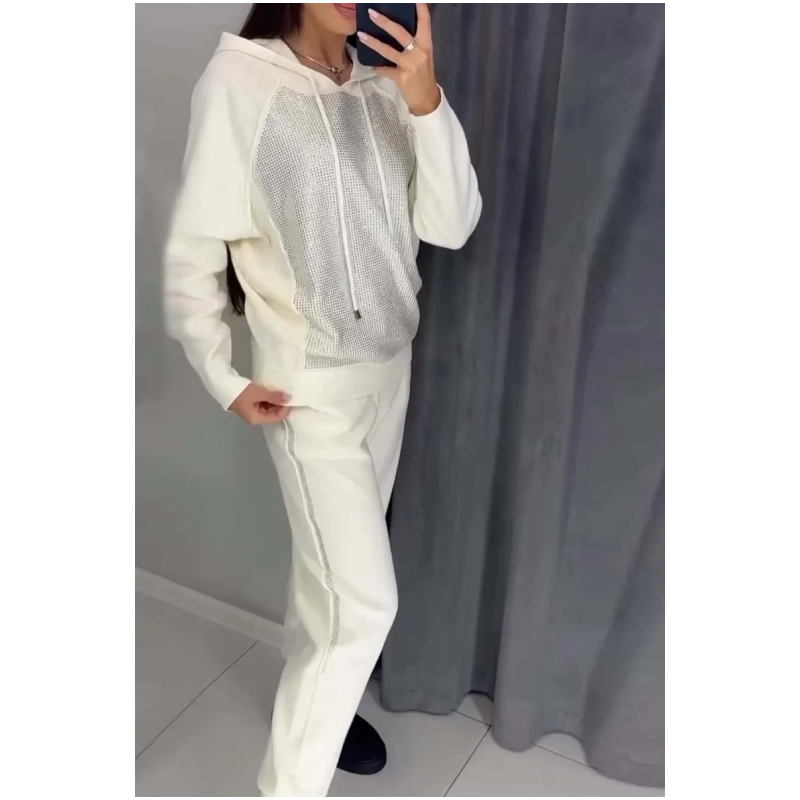 ⏳Limited Sale 56% OFF🌸Women's Hooded Sweatshirt and Cuffed Joggers 2-Piece Set-2
