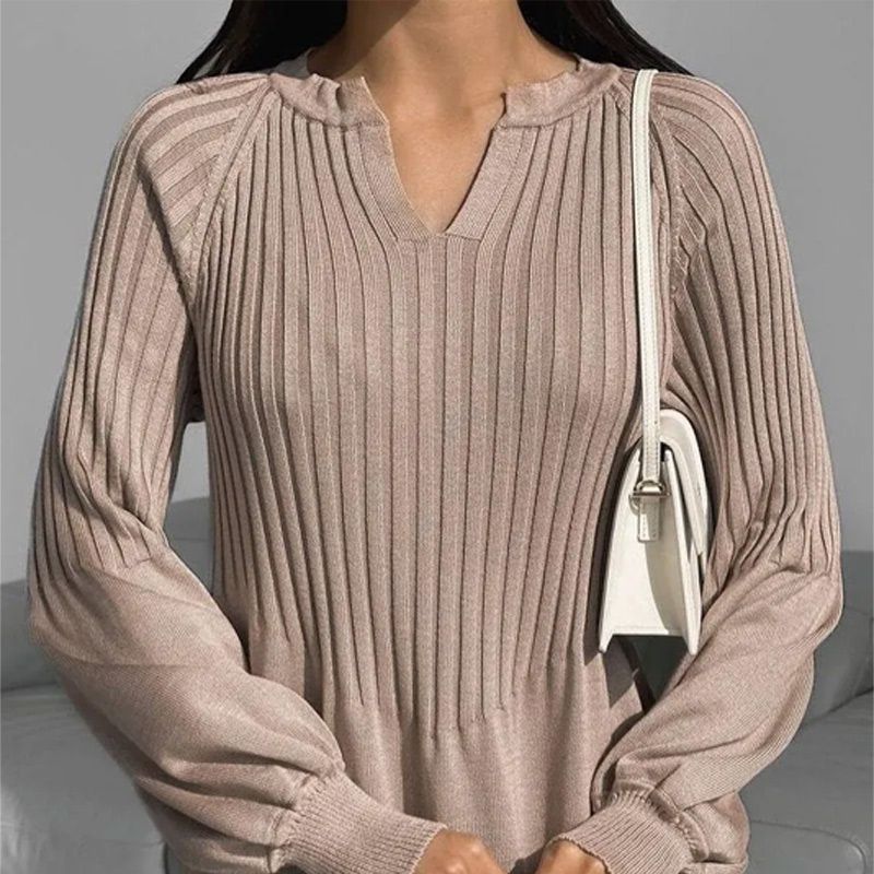🔥HOT Sale🔥Women's Solid Color Knitted Long-sleeve Maxi Dress-6