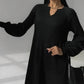 🔥HOT Sale🔥Women's Solid Color Knitted Long-sleeve Maxi Dress-9